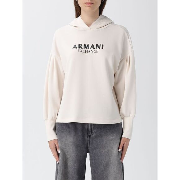 Armani Exchange Sweatshirt Woman Yellow Cream - Picture 1 of 3